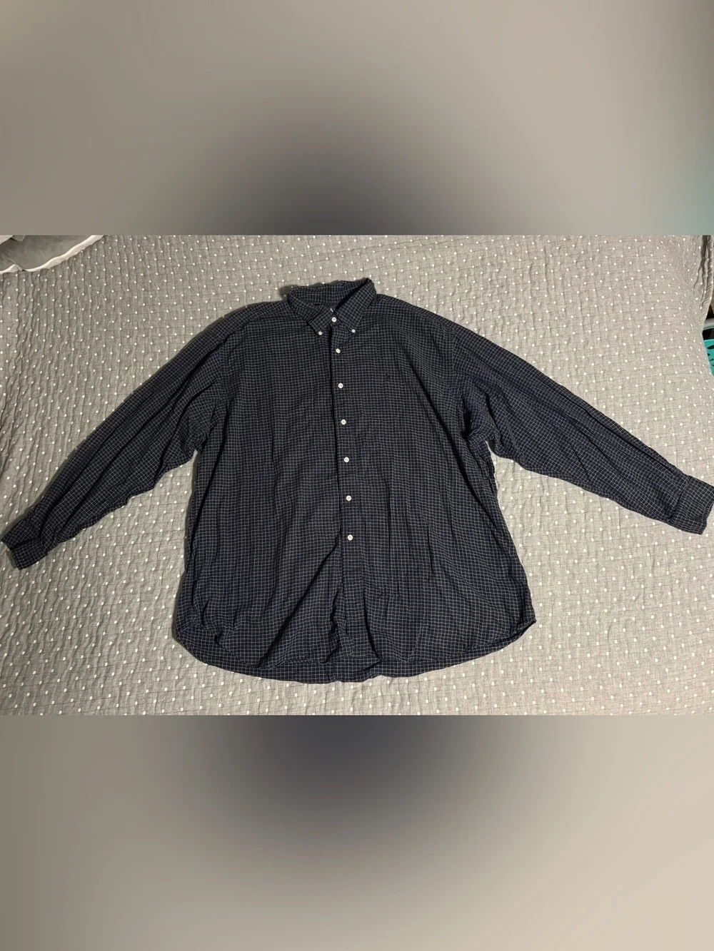Polo Ralph Lauren Blake XXL Navy Micro-Check Button-Down Shirt-100% Cotton